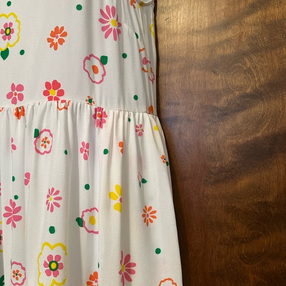 Mister Zimi Sleeveless "Sophie" Midi Dress Womens 12 White Floral Print Easter - Picture 7 of 16